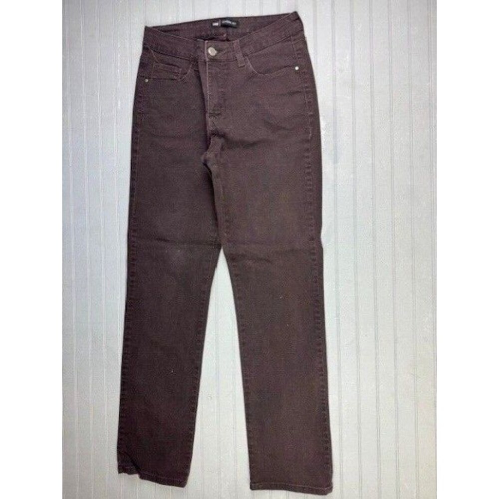 Lee 8 Women Jeans Brown Classic Fit Mid Rise Stretch Embroidery Pockets Straight